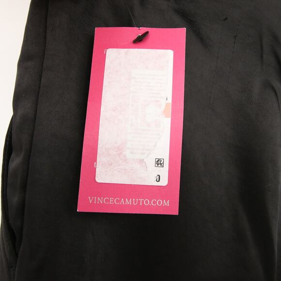 Vince Camuto Dress Pants Black Wide Leg Front Pleat Satin Trouser Pant Size 14W - Picture 13 of 16